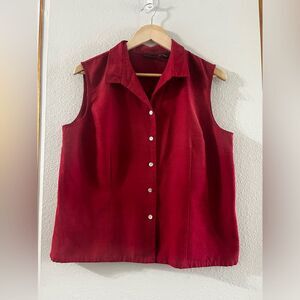 Vintage Laura Scott Women's SZ 18 Cranberry/Red  Short Sleeve‎ Top Blouse